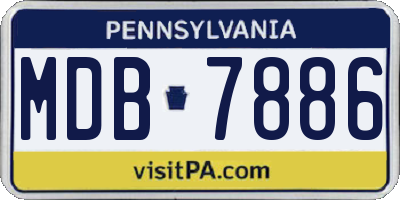 PA license plate MDB7886