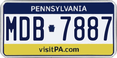 PA license plate MDB7887