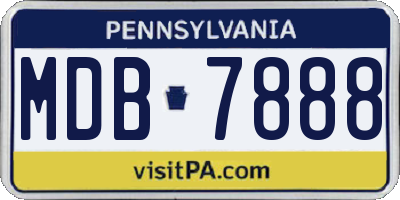 PA license plate MDB7888