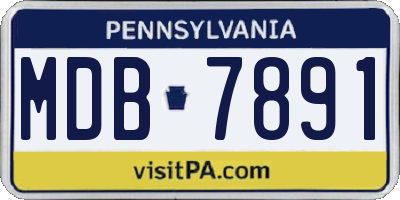 PA license plate MDB7891