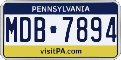 PA license plate MDB7894