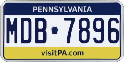 PA license plate MDB7896