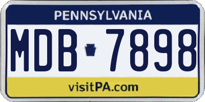PA license plate MDB7898