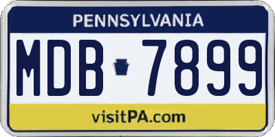 PA license plate MDB7899