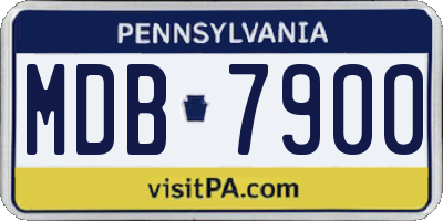 PA license plate MDB7900