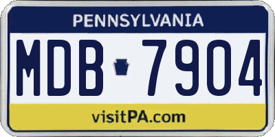 PA license plate MDB7904