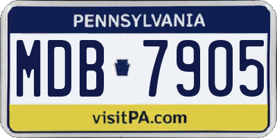 PA license plate MDB7905