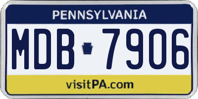PA license plate MDB7906