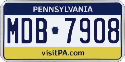 PA license plate MDB7908