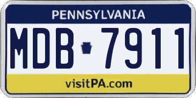 PA license plate MDB7911