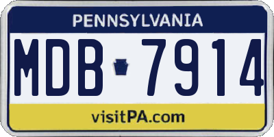 PA license plate MDB7914