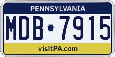 PA license plate MDB7915