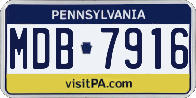 PA license plate MDB7916