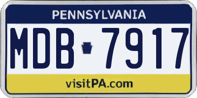 PA license plate MDB7917