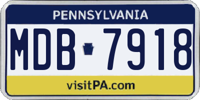 PA license plate MDB7918