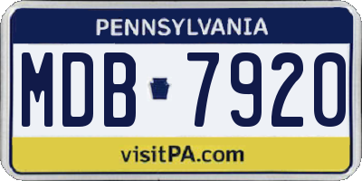 PA license plate MDB7920