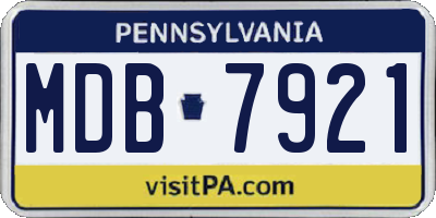 PA license plate MDB7921