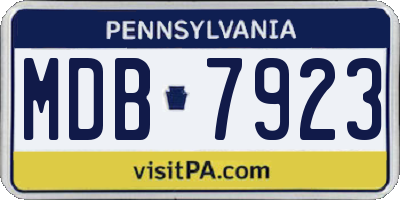 PA license plate MDB7923