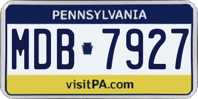 PA license plate MDB7927