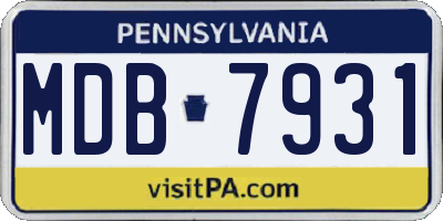 PA license plate MDB7931
