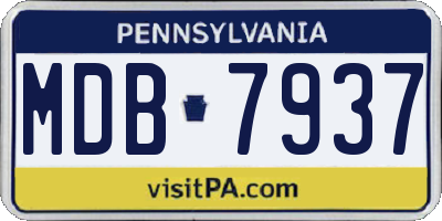 PA license plate MDB7937