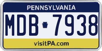 PA license plate MDB7938