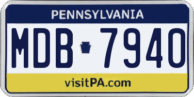 PA license plate MDB7940
