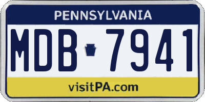 PA license plate MDB7941