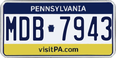 PA license plate MDB7943