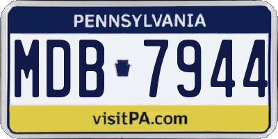 PA license plate MDB7944