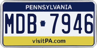 PA license plate MDB7946