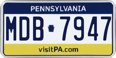PA license plate MDB7947