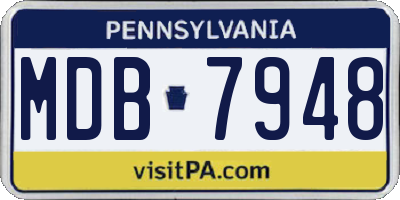 PA license plate MDB7948