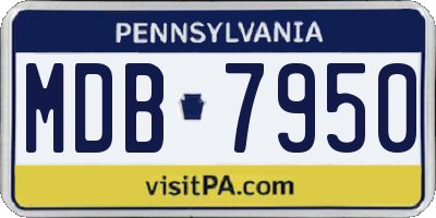 PA license plate MDB7950