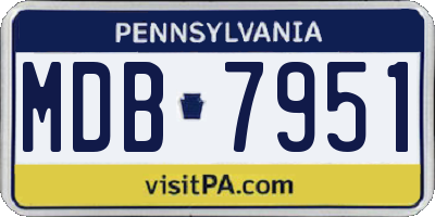 PA license plate MDB7951