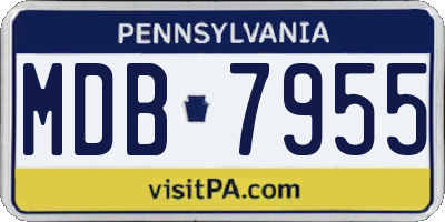 PA license plate MDB7955