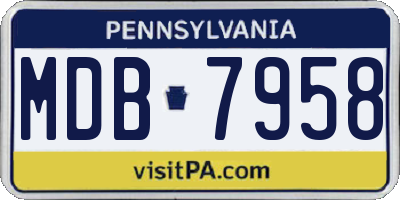 PA license plate MDB7958