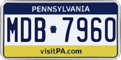PA license plate MDB7960