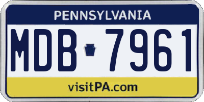PA license plate MDB7961