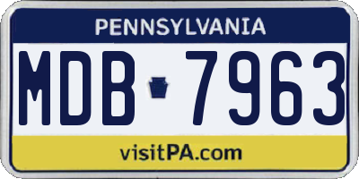 PA license plate MDB7963