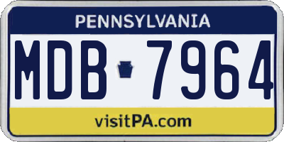 PA license plate MDB7964