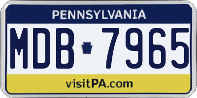 PA license plate MDB7965