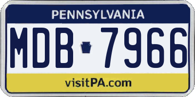 PA license plate MDB7966
