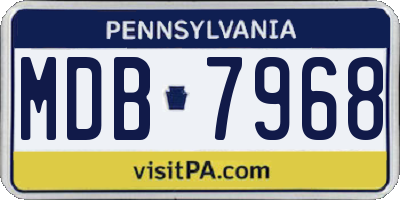 PA license plate MDB7968