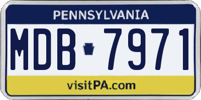PA license plate MDB7971