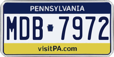 PA license plate MDB7972