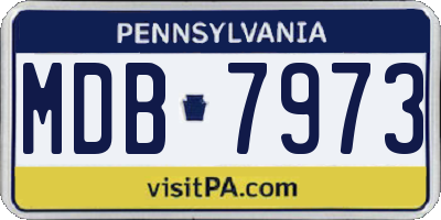 PA license plate MDB7973