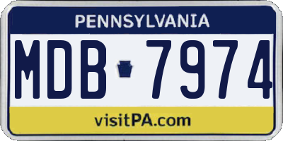 PA license plate MDB7974