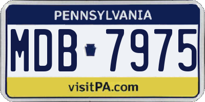 PA license plate MDB7975