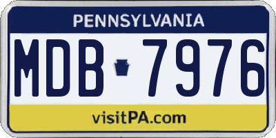 PA license plate MDB7976